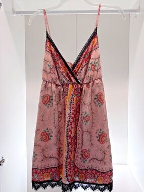 Cope Urban Outfitters Slip Dress Lace Pink Multicolor Floral Women’s L Large